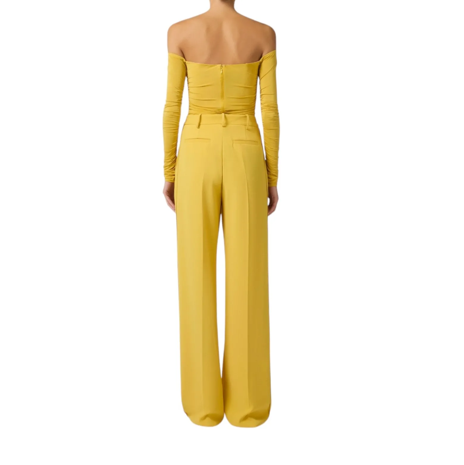 Pantaloni donna in crêpe leggero con logo charm