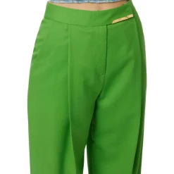 Pantaloni donna in fresco lana con placca gioiello