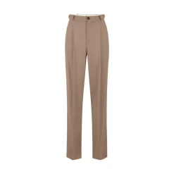 Pantaloni donna in gabardina con pinces