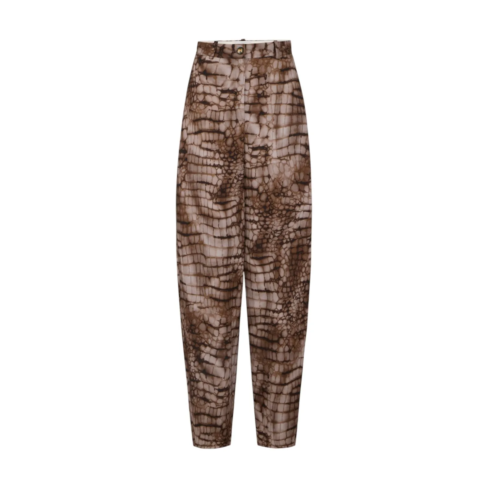 Pantaloni donna in jersey leggero con stampa alligatore