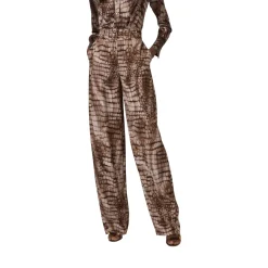 Pantaloni donna in jersey leggero con stampa alligatore