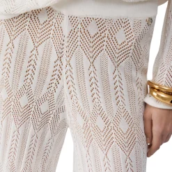 Pantaloni donna in maglia traforata