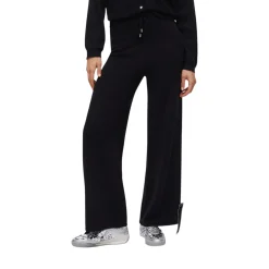 Pantaloni donna in maglia con perline