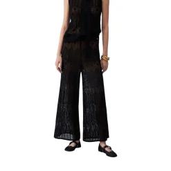 Pantaloni donna in maglia traforata