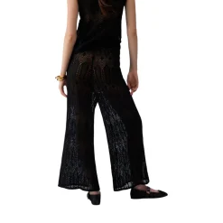 Pantaloni donna in maglia traforata