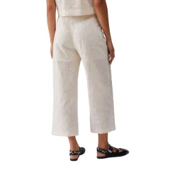 Pantaloni donna in mussola ricamati