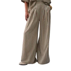 Pantaloni donna in rayon a righe