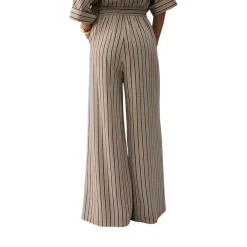 Pantaloni donna in rayon a righe