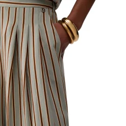 Pantaloni donna in rayon a righe