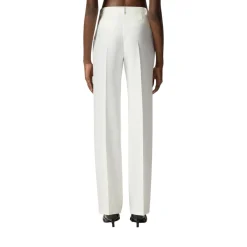 Pantaloni donna in tela con piega stirata