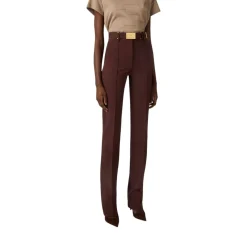 Pantaloni donna in tessuto tecnico bielastico con cintura