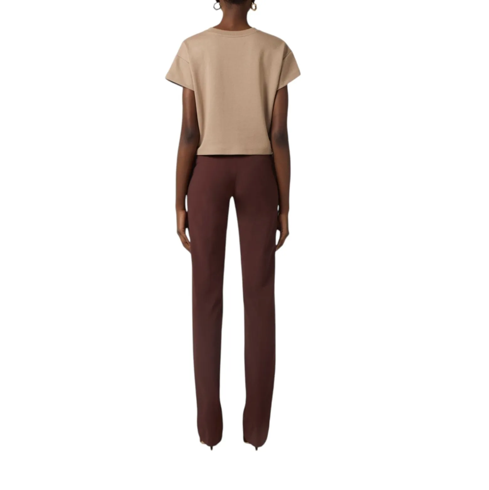 Pantaloni donna in tessuto tecnico bielastico con cintura