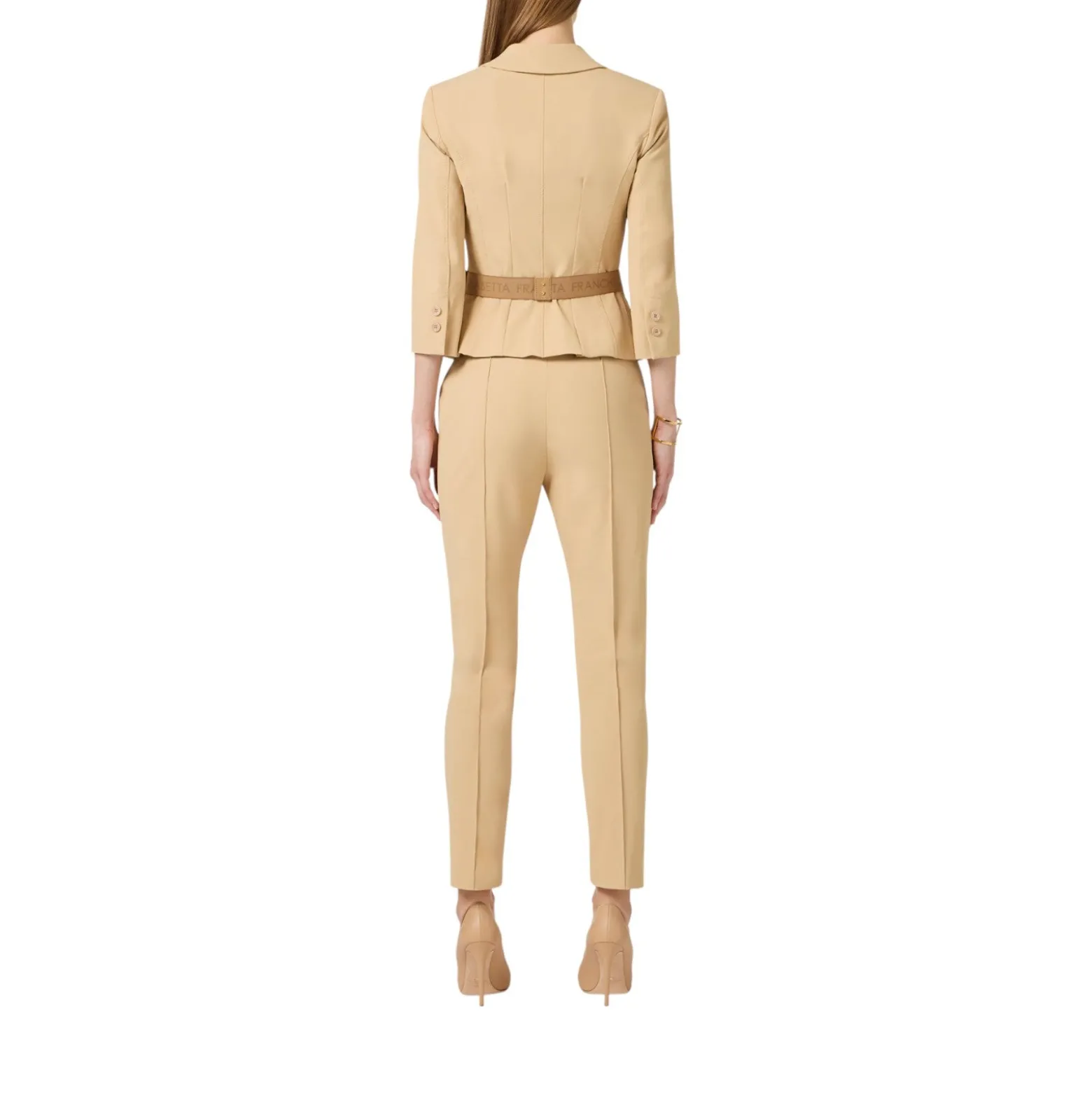 Pantaloni donna in tessuto tecnico bielastico con cintura