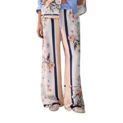 Pantaloni donna in twill stampato