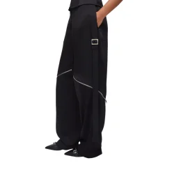 Pantaloni donna larghi con zip