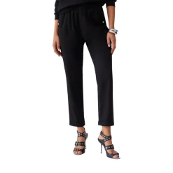 Pantaloni donna slim fit con risvolto