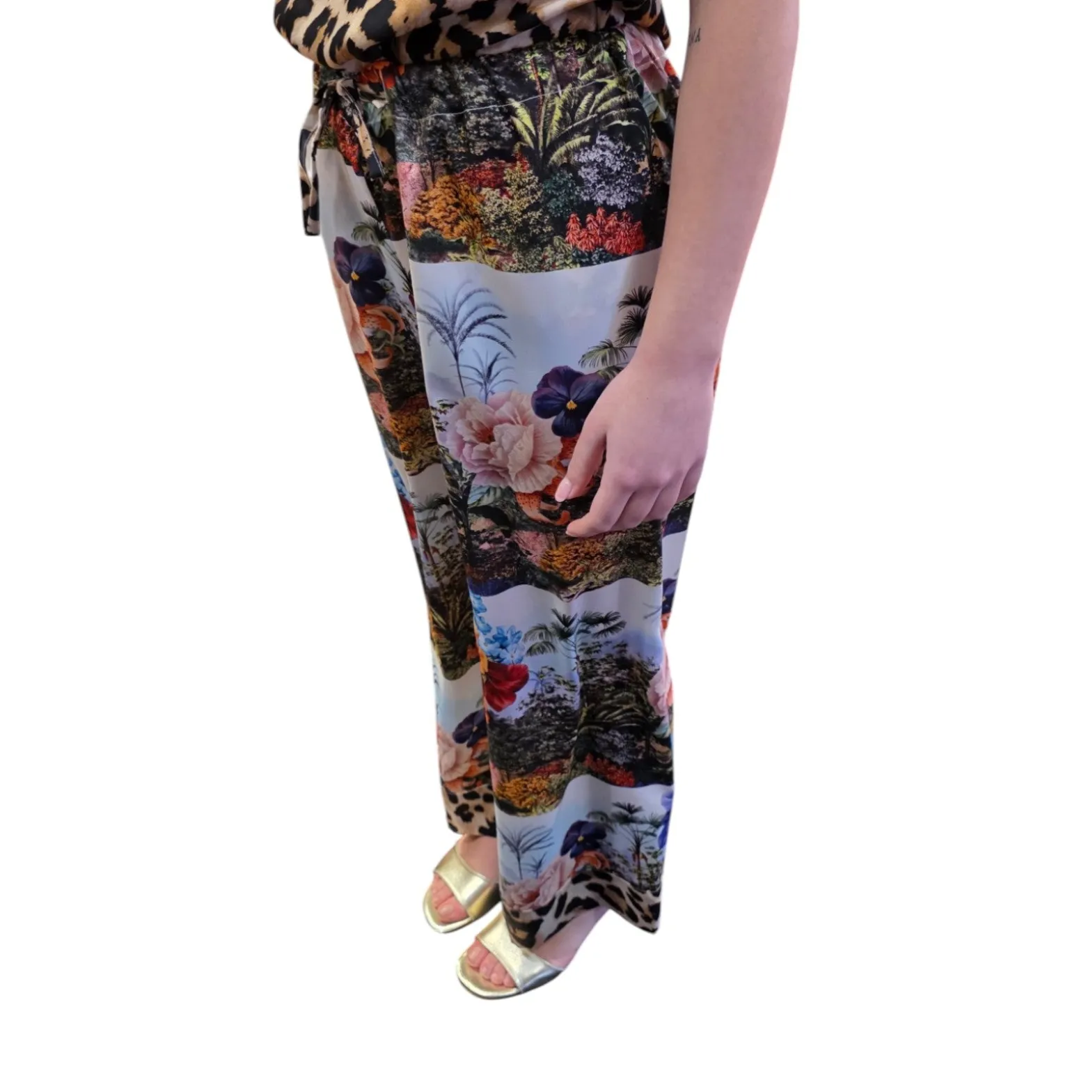 Pantaloni donna stampa floreale
