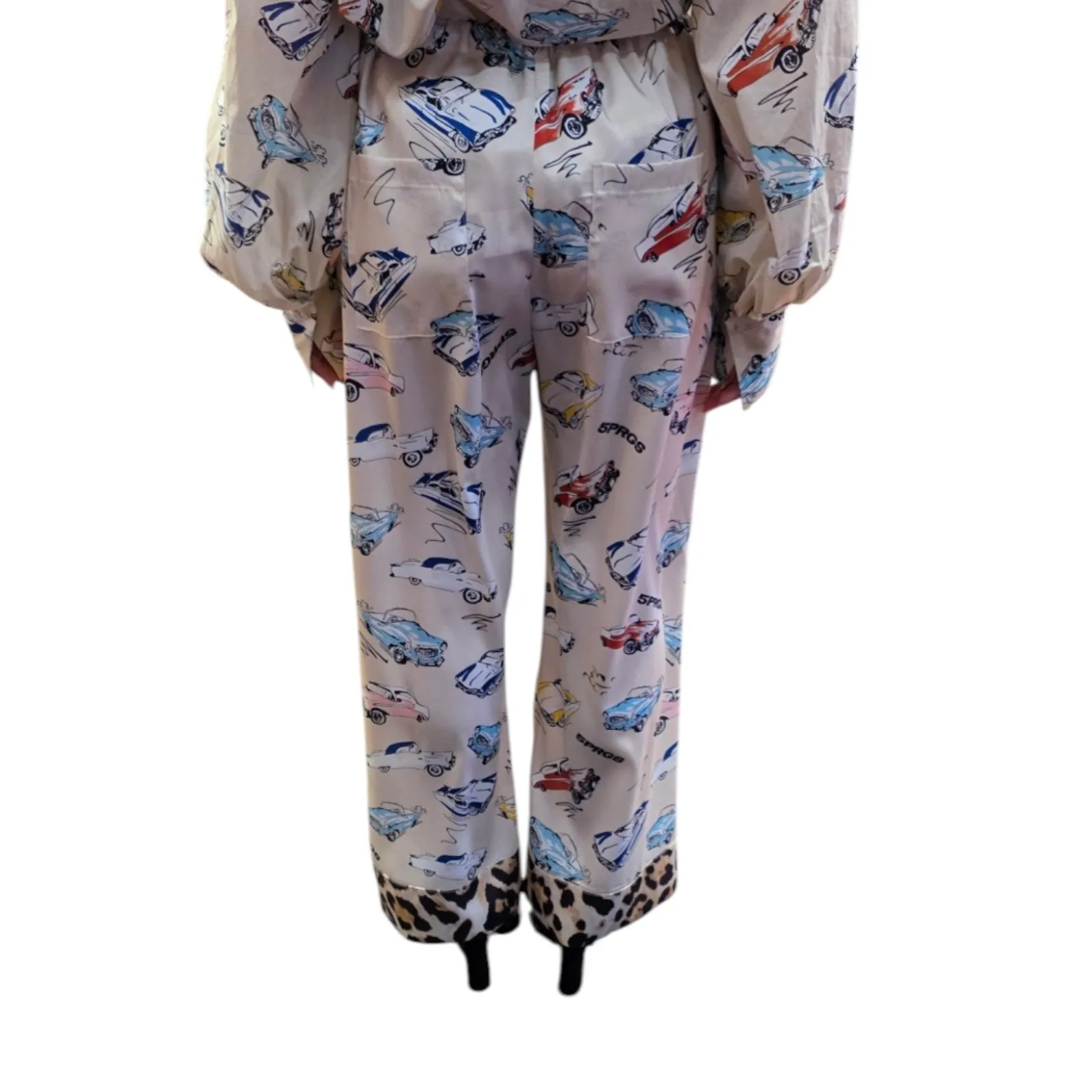 Pantaloni donna stampa macchinine