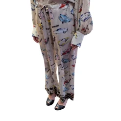 Pantaloni donna stampa macchinine