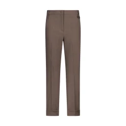 Pantaloni donna straight in tessuto mélange