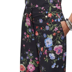 Pantaloni donna straight a fiori
