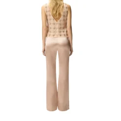 Pantaloni donna svasati in satin