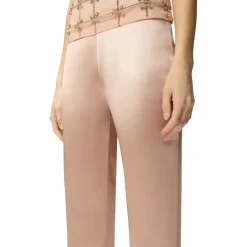 Pantaloni donna svasati in satin