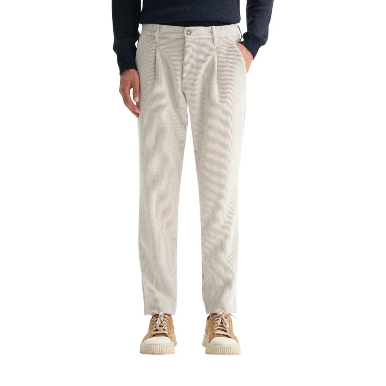 Pantaloni uomo regular-fit in velluto fluido a coste