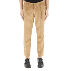 Pantaloni uomo regular-fit in velluto fluido a coste
