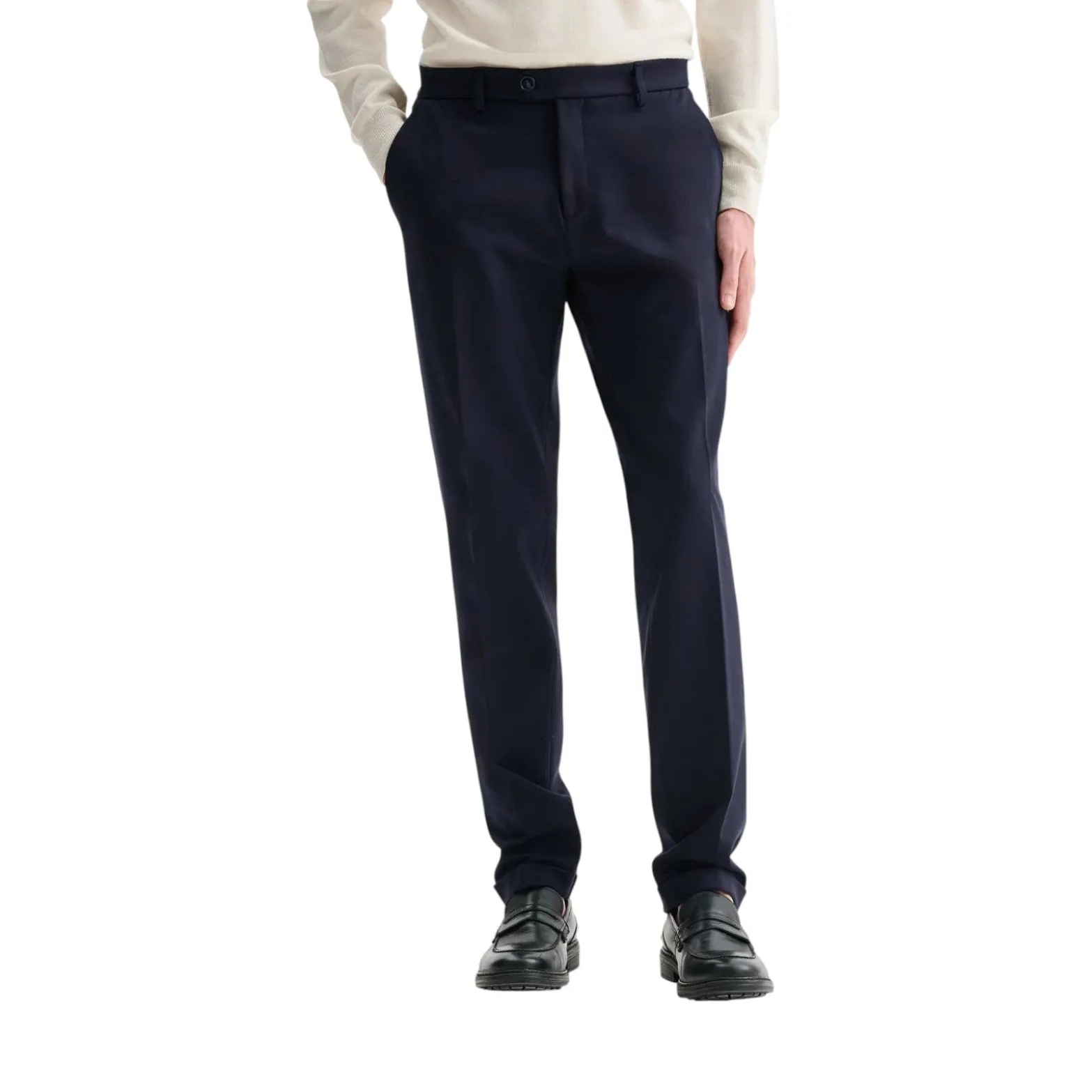 Pantaloni uomo slim-fit da completo in punto milano