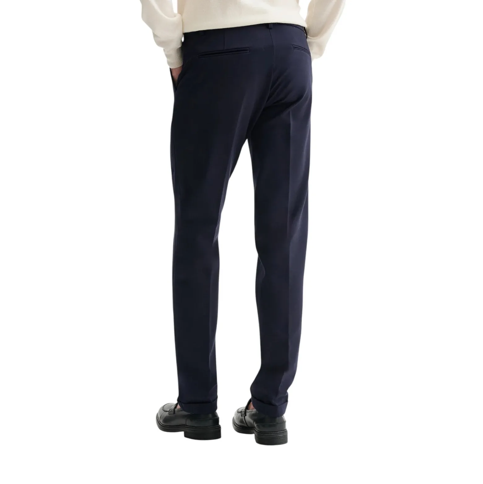 Pantaloni uomo slim-fit da completo in punto milano