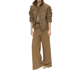 Piumino donna in lana con collo in maglia