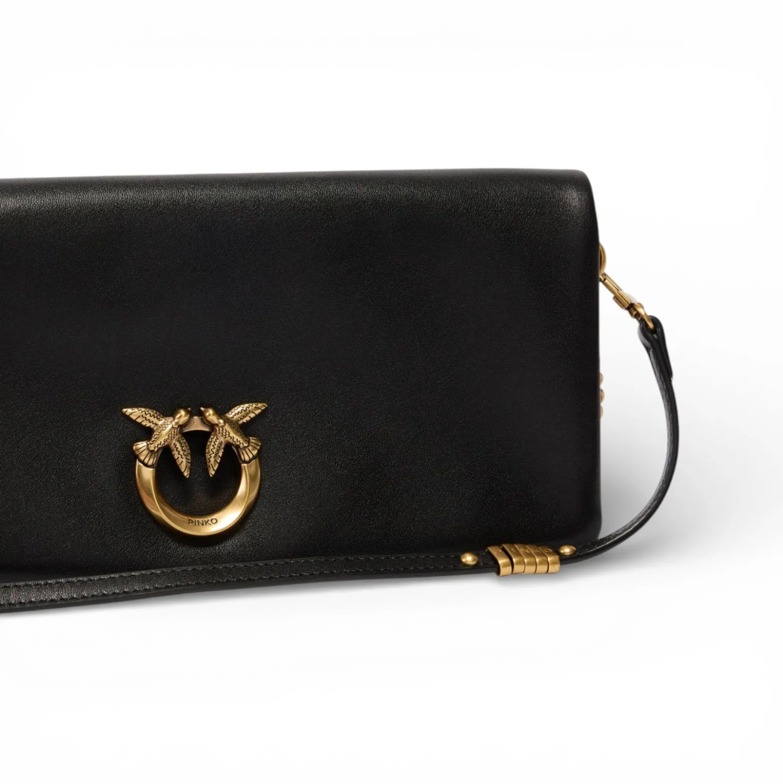 Pochette a tracolla media Love Bag Click Soft Horizontal in pelle
