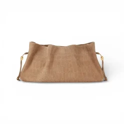 Pouch donna in suede con stampa cocco