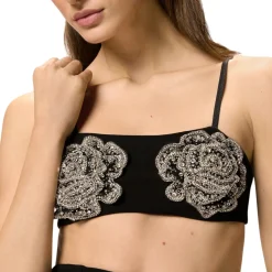 Reggiseno donna con rose gioiello ricamate