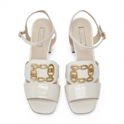 Sandali donna in pelle con tacco