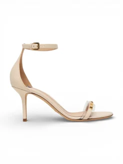 Sandalo donna in pelle con inserto trasparente