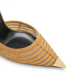 Slingback donna in suede e tulle