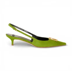Slingback donna in suede con dettaglio logo