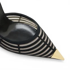 Slingback donna in suede e tulle