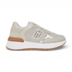 Sneakers donna platform in suede e mesh