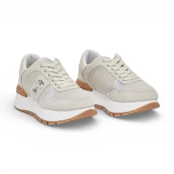 Sneakers donna platform in suede e mesh