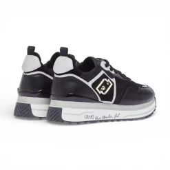 Sneakers donna platform in mesh con paillettes