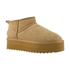 Stivale donna invernale con suola platform in pelle scamosciata