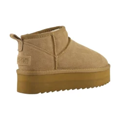 Stivale donna invernale con suola platform in pelle scamosciata