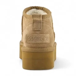 Stivale donna invernale con suola platform in pelle scamosciata