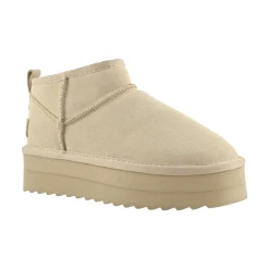 Stivale donna invernale con suola platform in pelle scamosciata