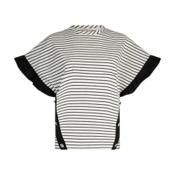 Top donna a righe con bottoni gioiello