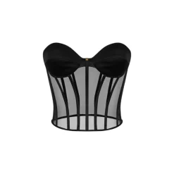 Top donna bustier in tulle e satin