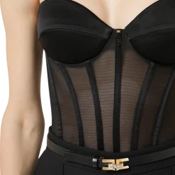 Top donna bustier in tulle e satin